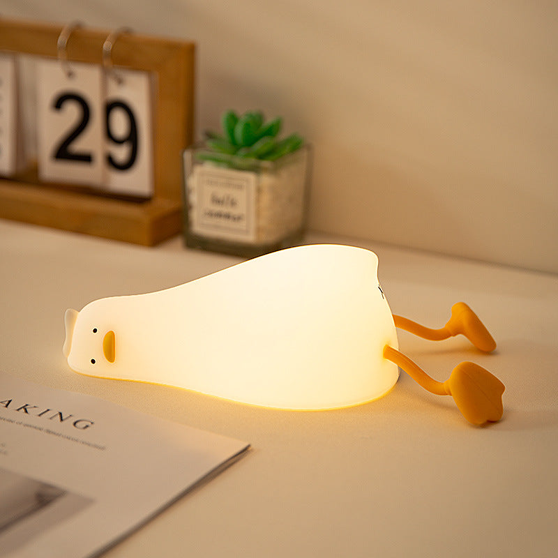 Cute LED Night Light Touch Sensor Cartoon Kid's Nightlights Big Face Rabbit Silicone Night Light Christmas Gift Bedside Lamp Home Decor