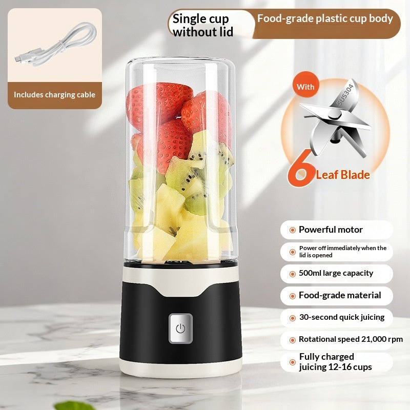 Multifunctional Rechargeable Electric USB Juicer Cup Double Cup Handheld Mixer Cup 500 ML Blending Juice Cup Outdoor