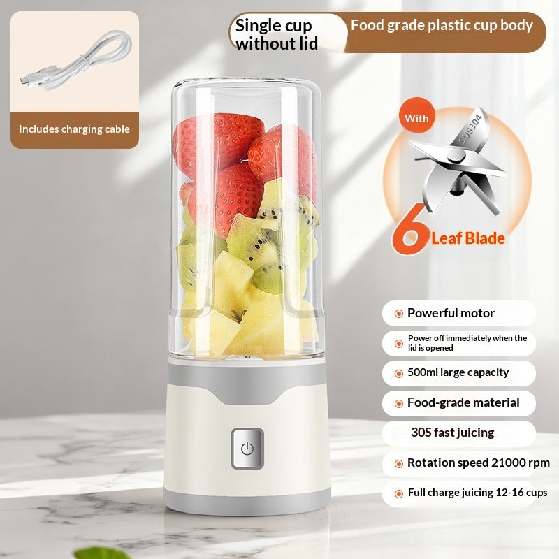 Multifunctional Rechargeable Electric USB Juicer Cup Double Cup Handheld Mixer Cup 500 ML Blending Juice Cup Outdoor
