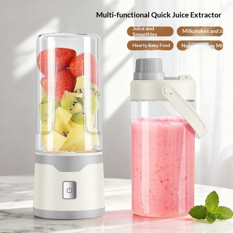 Multifunctional Rechargeable Electric USB Juicer Cup Double Cup Handheld Mixer Cup 500 ML Blending Juice Cup Outdoor